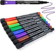ANYUKE 8 Whiteboard Marker Farben Magnetisch Schwamm Abwischbar Flipchart Tafel