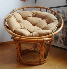 Papasan Sessel mit Kissen