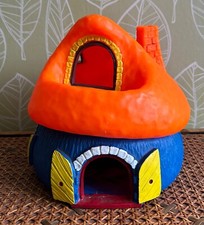 Original Schlumpfhaus, seltene frühe Farbvariante, deutscher Vintage, 2 Stück, groß