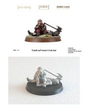 Gimli auf totem Uruk-hai - Zinn - GW - OOP - unbemalt nicht entfärbt - ohne OVP