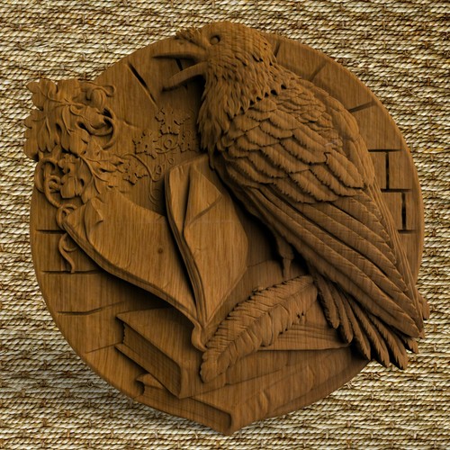 Rabe ornament holz - ornament,