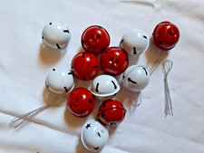 12 Glocken Schellen  XXL  Metall 5cm rot weiß Nikolaus  Advent Weihnachten