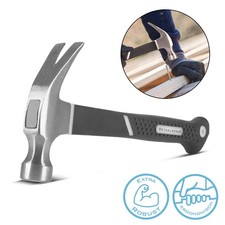 STAHLWERK Klauenhammer 570 g Zimmermannshammer aus Carbon-Stahl mit TPR Griff