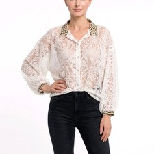 Italy Bluse Oversize Spitzen