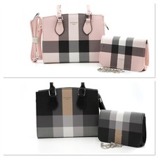 Damenhandtaschen Set (Handtasche& Clutches) Schwarz oder Pink 288A