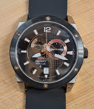Orient Vintage Uhr mechanisch Automatik Gummiband Verschraubte Krone 42 mm