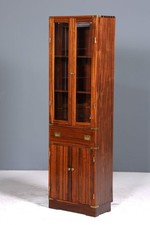 Englische Vitrine Maritime Bibliothek Schrank echt Holz Geschirrschrank 2 von 3