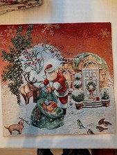 Kissenbezug 40 x40 cm , Gobelin, Nikolaus,Hotelverschluss, Handarbeit, eigene He