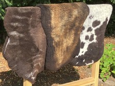 Merino Lammfell Schaffell Fell Teppich Braun Grau kurzgeschoren 2.Wahl 100-140cm