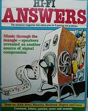 HIFI ANSWERS 1/83,( ENGLISCH ),ROTEL RA 820/840,ROGERS LS 5/7,CORAL MC 82,A&R 60