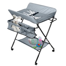 Baby Wickeltisch Kommode Klappbar mit Rädern Wickelkommode Wickelkombination