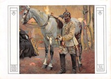 Kürassier Trompeter mit Schimmel - Friedrich Fehr - 1915 - Kunstdruck ~21x30cm