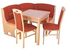 Truheneckbankgruppe 125x125 cm Buche / terrafarben Eckbankgarnitur Essgruppe NEU