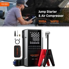 WOLFBOX 3000A Auto KFZ Starthilfe-Ladegerät Jump Starter mit Luftkompressor