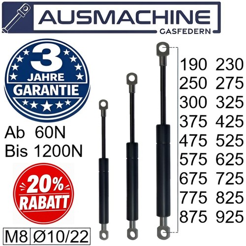 Gasdruckfeder mit ösen - gasdruckfeder,