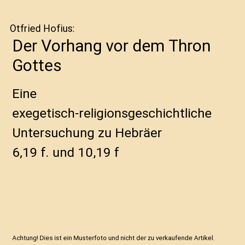 Der vorhang vor dem - der,