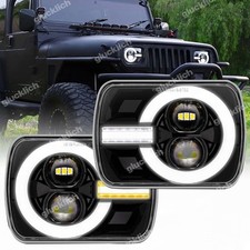 7x6" Zoll LED Scheinwerfer DRL Für Jeep Wrangler YJ MJ Comanche Cherokee XJ