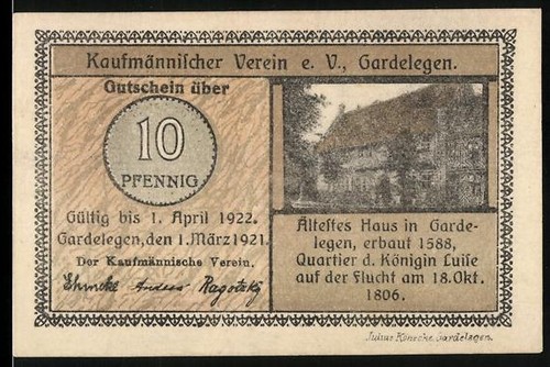 Notgeld gardelegen 1921 10 - gardelegen, 1921,