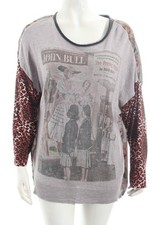 PAOLO CASALINI Longtop Damen Top Gr. DE 40 hellgrau Street-Fashion-Look