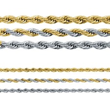 Rope Kette aus Edelstahl Kordelkette Panzerkette Zopfkette gold silber bicolor 