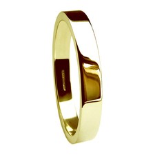 3mm 18ct Gelbgold Flaches