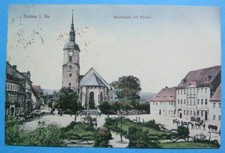 Alte AK Dohna 1924 , Marktplatz mit Kirche !