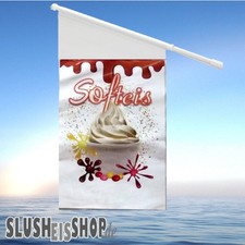 Softeis werbe fahne weiss - werbe,