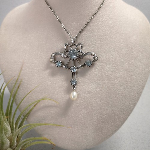 Jugendstil aqua kette - jugendstil,