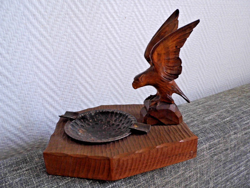 Aschenbecher holz antik - aschenbecher,