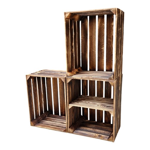 Holzkisten geflammt 3er set - geflammt, 50