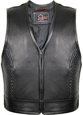 Mens Biker Cowl Leather Vest