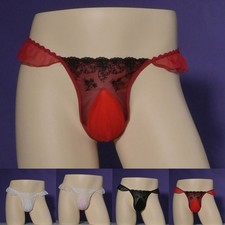 Trendige Herren Sissy Lace GString Bulge Pouch Unterwäsche in verschiedenen Farben