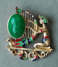 Harfnerin Brosche Gold Alte