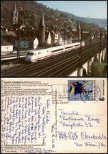 Ansichtskarte  Schnellst-Triebwagenzug ICE passiert Gemünden (Main) 1989