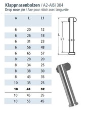 1 Klappbolzen Edelstahl A2