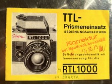 RARE! Exakta RTL 1000 TTL Prisemeneinsatz - Anleitung KORREKTUR ! Text.deutsch -