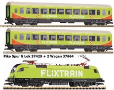 PIKO 37429 + 2x 37664 Spur G E-Lok Taurus 2 Personenwagen FLIXTRAIN  NEU OVP