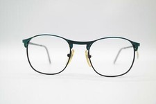 Vintage Nouvelle Ligne Art Deco 3 Grün Schwarz Oval Brille Brillengestell NOS
