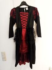 Karnevalskostüm Kinder, Hexenkostüm, Vampirkostüm, Größe 140, Schwarz rot