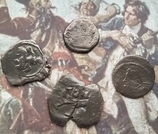 Lot 4 Piraten Münzen.Kolonial