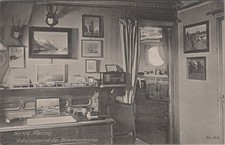 AK Postkarte Unsere Marine Arbeitszimmer des Kommandant kaiserliche Kriegsmarine