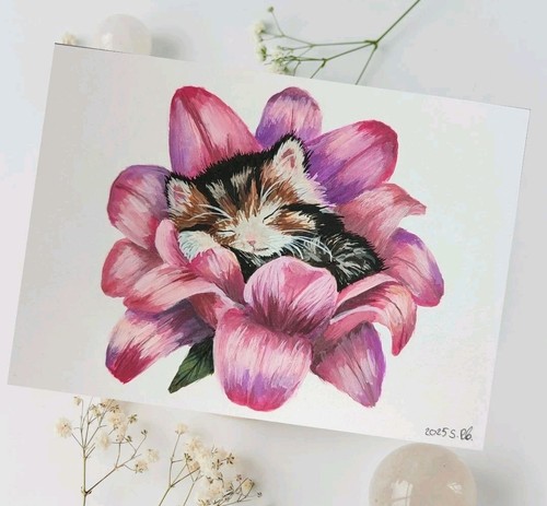 Aquarell katzen gemälde - aquarell,