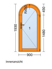 Rundbogen Holzhaustür 68mm