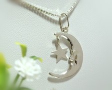 Mond Stern Anhänger Silber