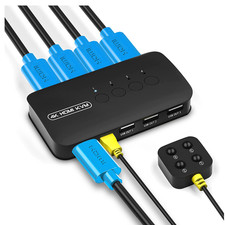 HDMI KVM Switch 4 Port 4K