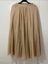 Maxirock Leinen Rock Beige Sommer Rock Lang Skater Rock Creme Maxi Rock