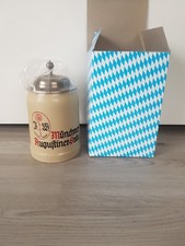 Augustiner Bräu München Krug Steinkrug 0,5L mit Zinndeckel Replikkrug um 1900