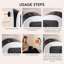 Luna Heater, Lunaheater Tragbare Heizung, Mini-Heizung Mit Fernbedienung Neu DE