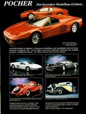POCHER WERBESEITE...FERRARI, BUGATTI T 50, u.a... , Zeitungsanzeige   #1991