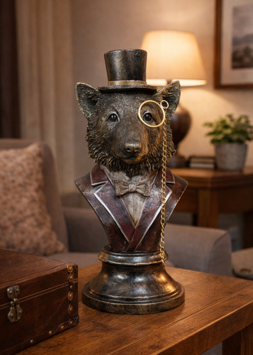Gentleman wolf büste mit - wolf,